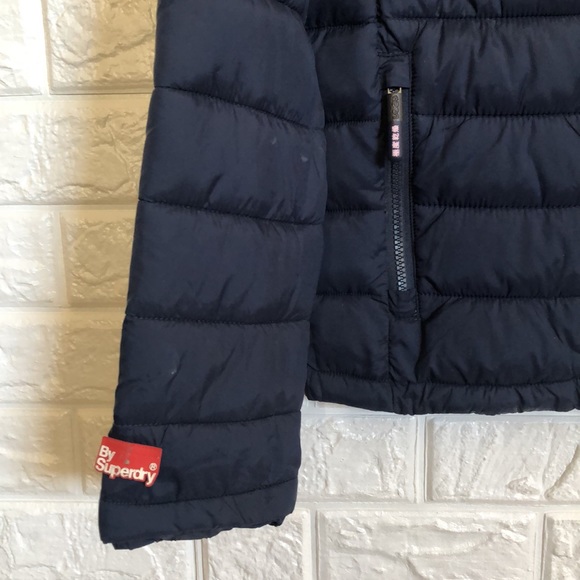 Superdry Navy Blue Puffer Jacket Size M 